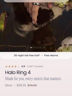 Halo Silver Smart Ring with Polished Finish